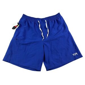 TYR Challenger Swim Shorts Mens 2XL Royal Blue Athletic Quick Dry UPF 50 New NWT